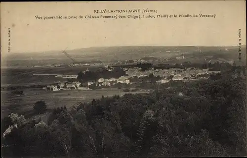 Ak Rilly la Montagne Marne, Vue generale