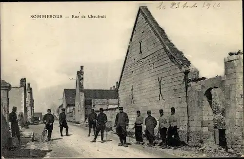 Ak Sommesous Marne, Rue de Chaufruit