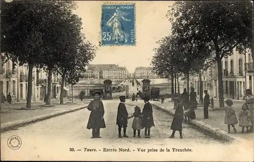 Ak Tours Indre-et-Loire, Entrée Nord, La Tranchee