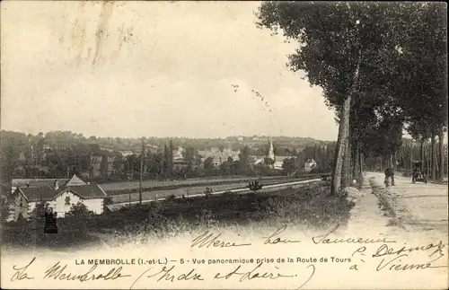 Ak Membrolle Indre-et-Loire, Vue Panoramique, Route de Tours