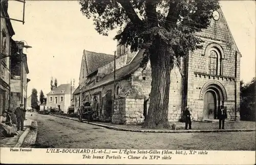 Ak L'Ile Bouchard Indre-et-Loire, L'Eglise Saint Gilles