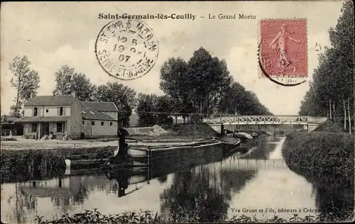 Ak Saint Germain les Couilly Seine et Marne, Le Grand Morin