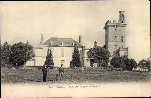 Ak Saint Hilliers Seine-et-Marne, Chateau et Tour de Quincy