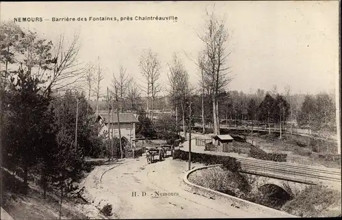 Ak Nemours Seine-et-Marne, Barriere des Fontaines, pres Chaintreauville
