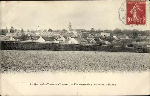 Ak La Queue les Yvelines, Vue generale prise route de Boissy