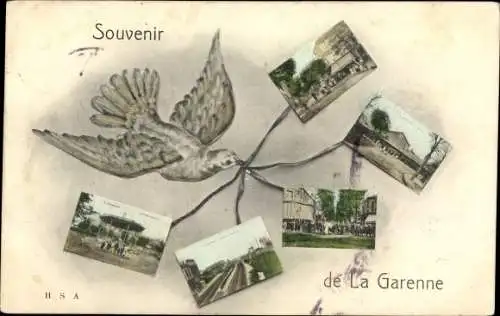 Ak La Garenne Hauts de Seine, Taube, Souvenir