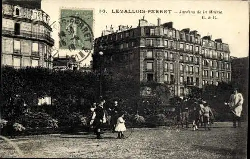 Ak Levallois Perret Hauts de Seine, Jardins de la Mairie