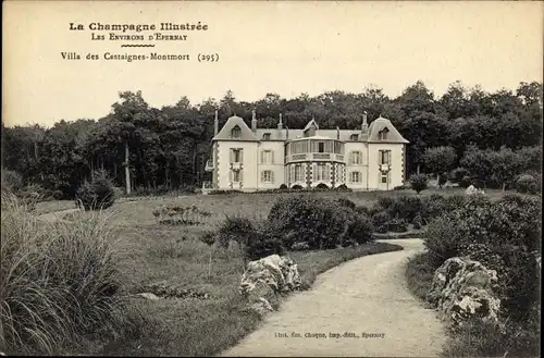 Ak Epernay Marne, Villa des Castaignes Montmort