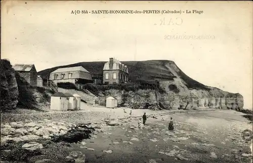 Ak Sainte Honorine des Pertes Calvados, La Plage