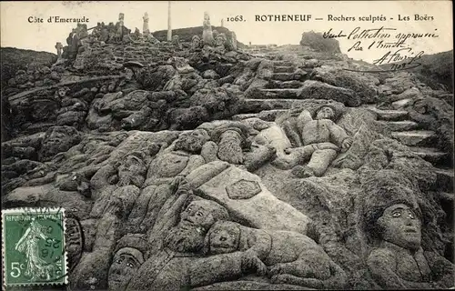 Ak Rotheneuf Ille-et-Vilaine, Rochers sculptes, Les Boers