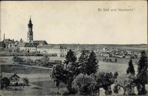 Ak Neumarkt Sankt Veit an der Rott Oberbayern, Teilansicht, Kirche