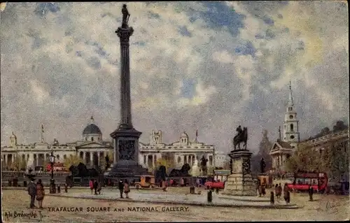 Künstler Ak London City England, Trafalgar Square and National Gallery, Tuck 3583