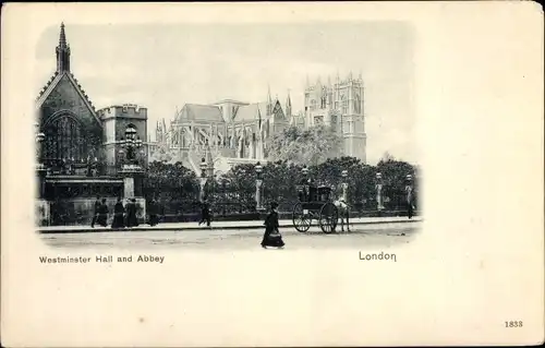 Ak London City England, Westminster Hall and Abbey