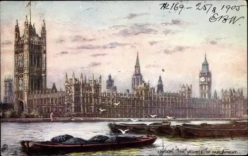 Künstler Ak London City England, The Houses of Parliament, Tuck 7219