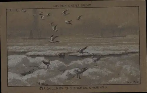 Künstler Ak London City England, Sea Gulls on the Thames, Charing X