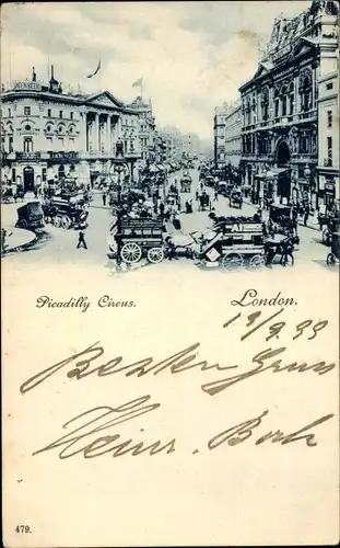 Ak London City England, Piccadilly Circus