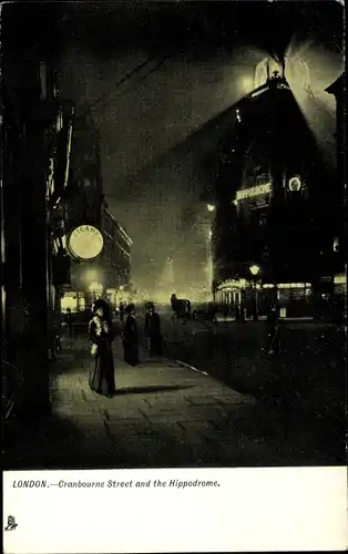 Ak London City England, Cranbourne Street and the Hippodrome