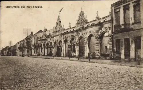 Ak Brest Litowsk Weißrussland, Straßenpartie