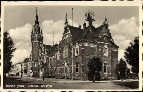 Ak Dahme in der Mark, Rathaus, Post