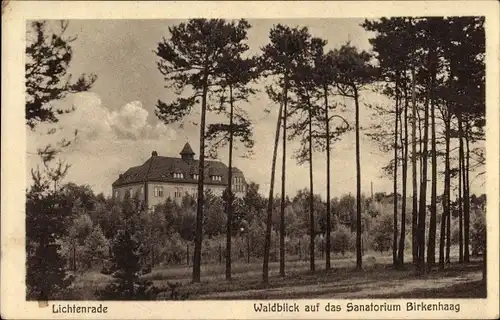 Ak Berlin Tempelhof Lichtenrade, Waldblick auf das Sanatorium Birkenhaag