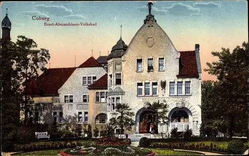 Ak Coburg in Oberfranken, Ernst Alexandrinen Volksbad