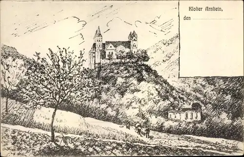 Künstler Ak Seelbach Westerwald, Kloster Arnstein