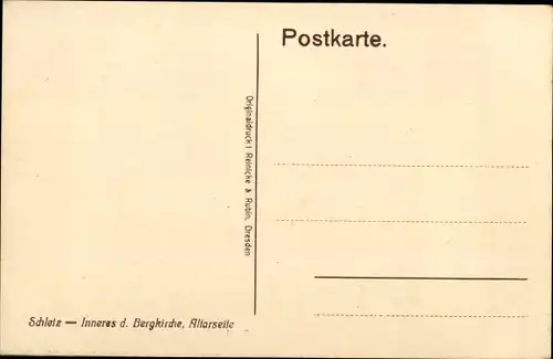 Ak Schleiz in Thüringen, Bergkirche, Innenansicht, Altarseite