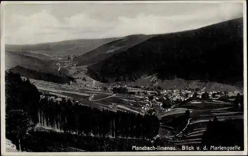 Ak Manebach Ilmenau in Thüringen, Blick von der Marienquelle