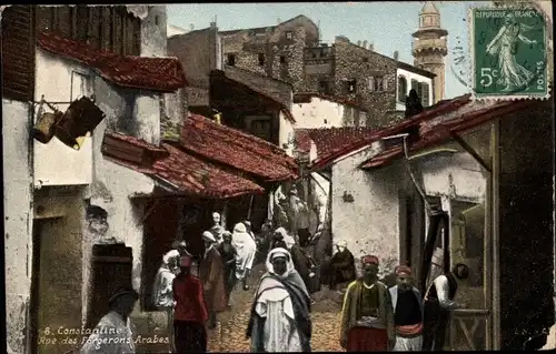 Ak Constantine Algerien, Rue des Fargerons Arabes