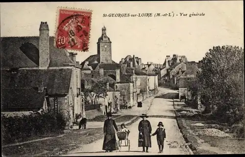 Ak Saint Georges sur Loire Maine-et-Loire, Vue generale
