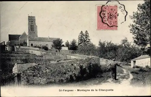 Ak Saint Fargeau Seine et Marne, Montagne de la Citanguette