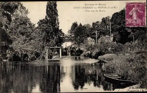 Ak Saint Germain sur Morin Seine et Marne, Une vue du Morin
