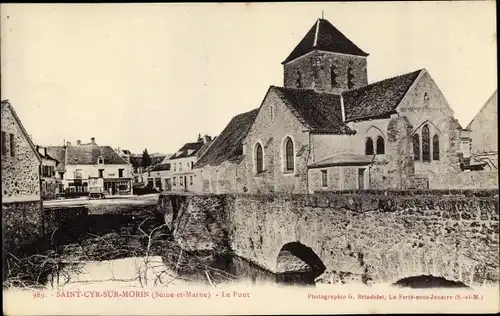 Ak Saint Cyr sur Morin Seine et Marne, Le Pont