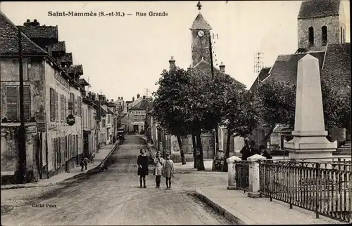 Ak Saint Mammès Seine et Marne, Rue Grande