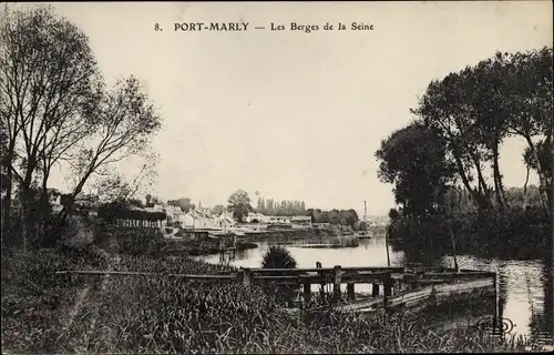 Ak Port Marly Yvelines, Les Berges de la Seine