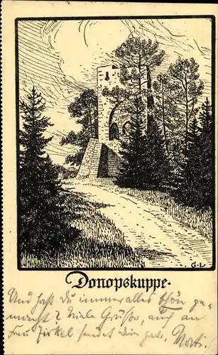 Künstler Ak Meiningen in Südthüringen, Ruine Donopskuppe