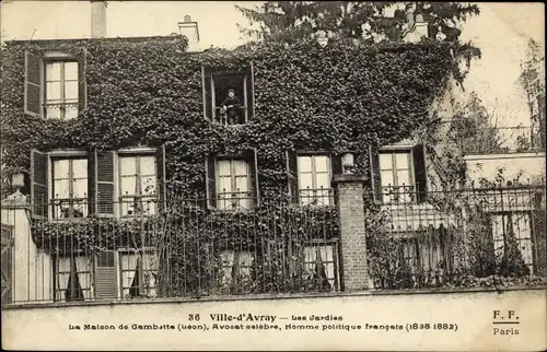 Ak Ville d Avray Hauts de Seine, Les Jardins, La Maison de Gambetta