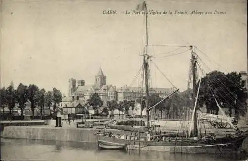 Ak Caen Calvados, Le Port, L'Eglise de la Trinite, Abbaye aux Damet