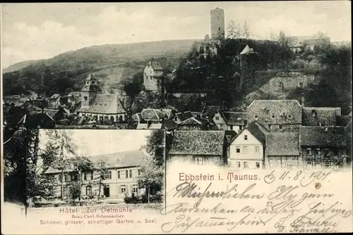 Ak Eppstein im Taunus, Hotel zur Oelmühle, Kirche, Burg