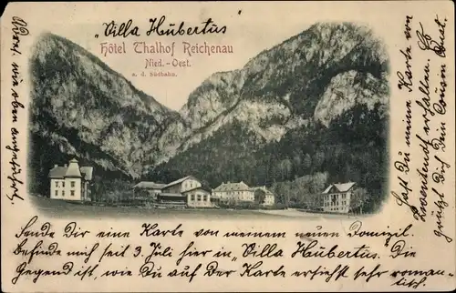 Ak Reichenau an der Rax in Niederösterreich, Hotel Thalhof