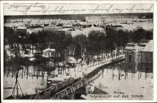 Ak Jelgava Mitau Lettland, Totalansicht auf das Schloss