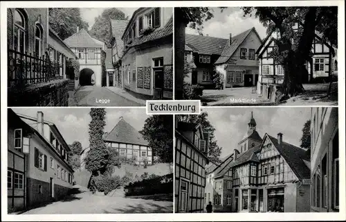 Ak Tecklenburg in Westfalen, Legge, Marktlinde, Straßenpartie