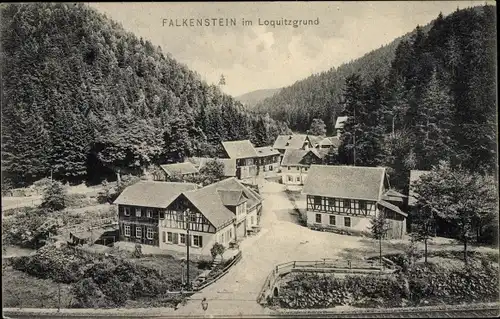 Ak Falkenstein im Loquitzgrund Ludwigsstadt im Kreis Kronach Oberfranken, Blick auf den Ort