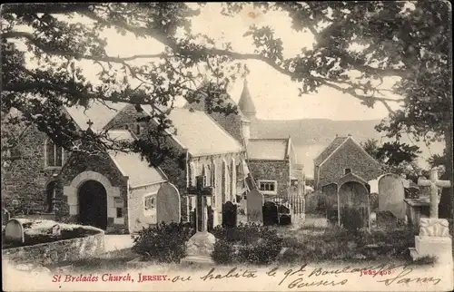 Ak Kanalinsel Jersey, St Brelades Church, cemetery