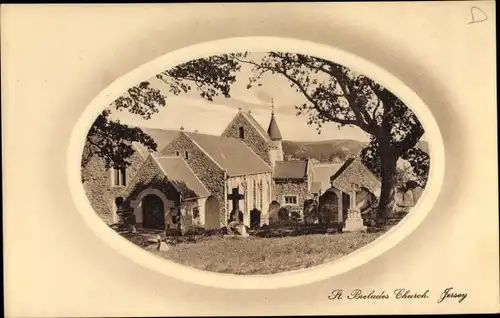 Präge Passepartout Ak Kanalinsel Jersey, St Brelades Church