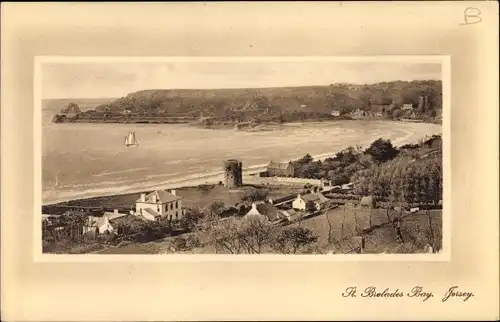 Präge Passepartout Ak Kanalinsel Jersey, St Brelades Bay