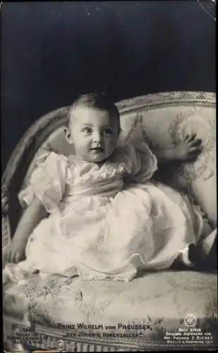 Ak Prinz Wilhelm von Preußen, Der jüngste Hohenzoller, Kinderportrait, Liersch 1628