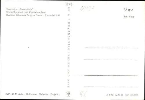 Ak Kleinolbersdorf Altenhain Chemnitz in Sachsen, Gaststätte Sternmühle