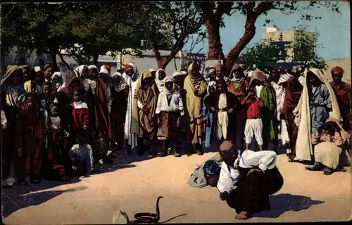 Ak Marokko, Charmeur des Serpents, Schlangenbeschwörer