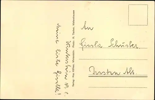 Ak Winterstein Waltershausen im Thüringer Becken, Teilansicht, Gedicht